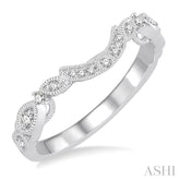1/10 ctw Round Cut Diamond Wedding Band in 14K White Gold