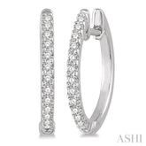 1/5 ctw Round Cut Diamond Hoop Earrings in 10K White Gold