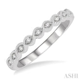 1/10 ctw Oval Lattice Round Cut Diamond Ladies Ring in 14K White Gold