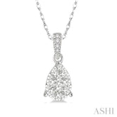 1/6 ctw Pear Shape Diamond Lovebright Pendant in 14K White Gold with Chain