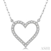 1/6 ctw Heart Shape Round Cut Diamond Pendant in 10K White Gold