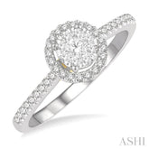 1/3 ctw Round Diamond Lovebright Halo Engagement Ring in 14K White and Yellow Gold