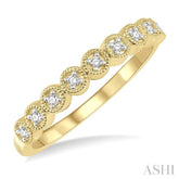 1/10 ctw Circular Mount Round Cut Diamond Stackable Band in 14K Yellow Gold