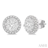 1 ctw Lovebright Round Cut Diamond Stud Earrings in 14K White Gold
