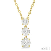 1/3 ctw Round Cut Lovebright Diamond Layered Pendant in 14K Yellow Gold