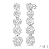 1 1/6 ctw Lovebright Round Cut Diamond Earrings in 14K White Gold