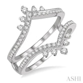 1/2 ctw Pointed Arch Round Cut Diamond Insert Ring in 14K White Gold