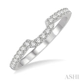 1/4 ctw U-Shape Center Round Cut Diamond Wedding Band in 14K White Gold