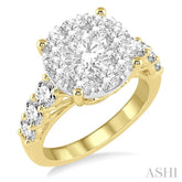 2 ctw Round Diamond Lovebright Ring in 14K Yellow and White Gold