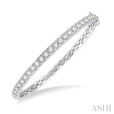 3 ctw Round Cut Diamond Bangle in 14K White Gold