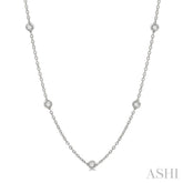 1 ctw Round Cut Diamond Fashion Necklace in 14K White Gold