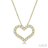 1/4 ctw Heart Shape Round Cut Diamond Pendant With Chain in 14K Yellow Gold