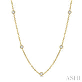 1 ctw Round Cut Diamond Fashion Necklace in 14K Yellow Gold