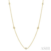 1/4 ctw Round Cut Diamond Fashion Necklace in 14K Yellow Gold