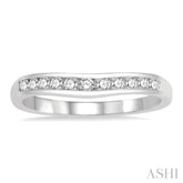 1/4 Ctw Round Cut Diamond Inlay Wedding Band in 14K White Gold