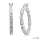 1/10 ctw Single Cut Diamond Hoop Earrings in Sterling Silver