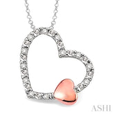 1/20 ctw Heart Shape Single Cut Diamond Pendant in Sterling Silver with Chain