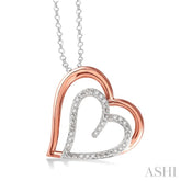 1/20 ctw Single Cut Diamond Heart Pendant in Sterling Silver with Chain