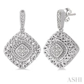 1/20 ctw Cushion Shape Single Cut Diamond Earrings in Sterling Silver