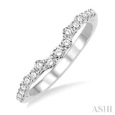 3/8 ctw Round Cut Diamond Wedding Band in 14K White Gold