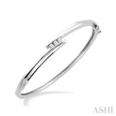 1/6 ctw Round Cut Diamond Bangle in Sterling Silver