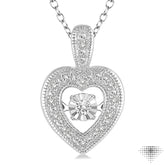 1/20 ctw Heart Shape Diamond Emotion Pendant in Sterling Silver with Chain