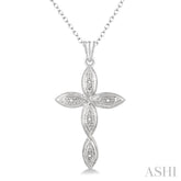 1/50 ctw Round Cut Diamond Infinity Cross Pendant in Sterling Silver with Chain
