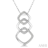 1/6 ctw Round Cut Diamond Fashion Pendant in 10K White Gold with Chain