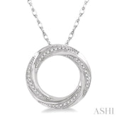 1/6 ctw Open Center Whirlwind Diamond Fashion Pendant in 10K White Gold with chain