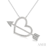 1/20 ctw Heart and Arrow Round Cut Diamond Pendant With Chain in Sterling Silver