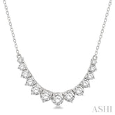1 ctw Graduated Diamond Smile Necklace in 14K White Gold