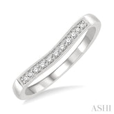 1/10 ctw Arched Round Cut Diamond Wedding Band in 14K White Gold