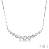 3/4 ctw Diamond Smile Necklace in 14K White Gold