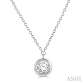 1/3 ctw Round Cut Diamond Pendant With Chain in 14K White Gold