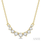 1/2 ctw Graduated Diamond Smile Necklace in 14K Yellow Gold