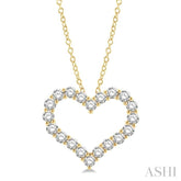 4 ctw Heart Shape Round Cut Diamond Pendant With Chain in 14K Yellow Gold