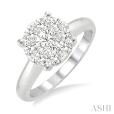 1 ctw Round Cut Lovebright Diamond Ring in 14K White Gold