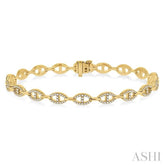 1 ctw Mariner Link Round Cut Diamond Bracelet in 14K Yellow Gold