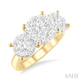 1 1/2 ctw Lovebright Round Cut Diamond Ring in 14K Yellow and White Gold