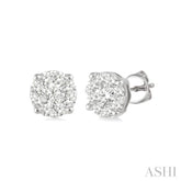 1/6 ctw Lovebright Round Cut Diamond Stud Earrings in 14K White Gold