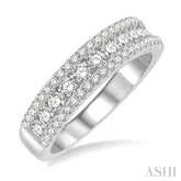 1 ctw Channel Round Cut Diamond Wedding Band in 14K White Gold