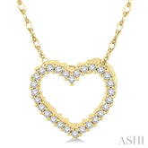 1/10 ctw Round Cut Diamond Heart Pendant in 10K Yellow Gold with Chain