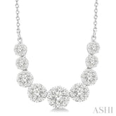 1 ctw Round Cut Lovebright Diamond Necklace in 14K White Gold