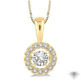 1/3 ctw Diamond Emotion Pendant in 14K Yellow Gold with Chain