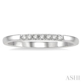 1/10 Ctw Straight Row Center Round Cut Diamond Stackable Fashion Petite Band in 10K White Gold