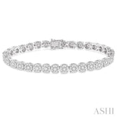 5 ctw Round Cut Diamond Lovebright Tennis Bracelet in 14K White Gold