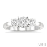 1/3 Ctw Lovebright Round Cut Diamond Ring in 14K White Gold