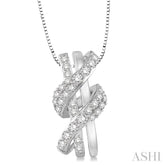 3/8 ctw Round Cut Diamond Pendant in 14K White Gold with Chain