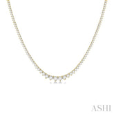 5 ctw Riviera Round Cut Diamond Necklace in 14K Yellow Gold