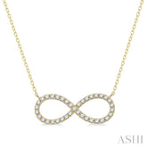 1/2 ctw Round Cut Diamond Infinity Necklace in 14K Yellow Gold